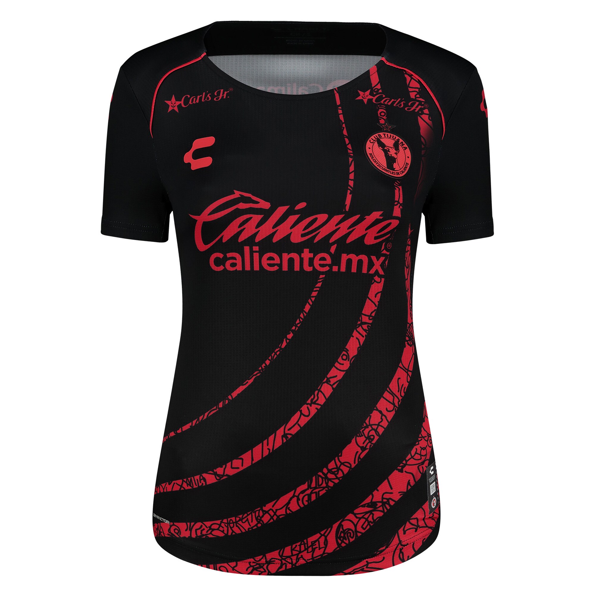 Compra camiseta club tijuana charly femenina primera equipación auténtica 202425
negra roja – Jerseys y Camisetas de la Liga MX