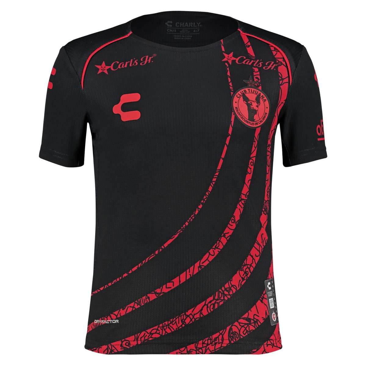 Compra camiseta club tijuana charly infantil primera equipación auténtica 202425
negra roja – Jerseys y Camisetas de la Liga MX