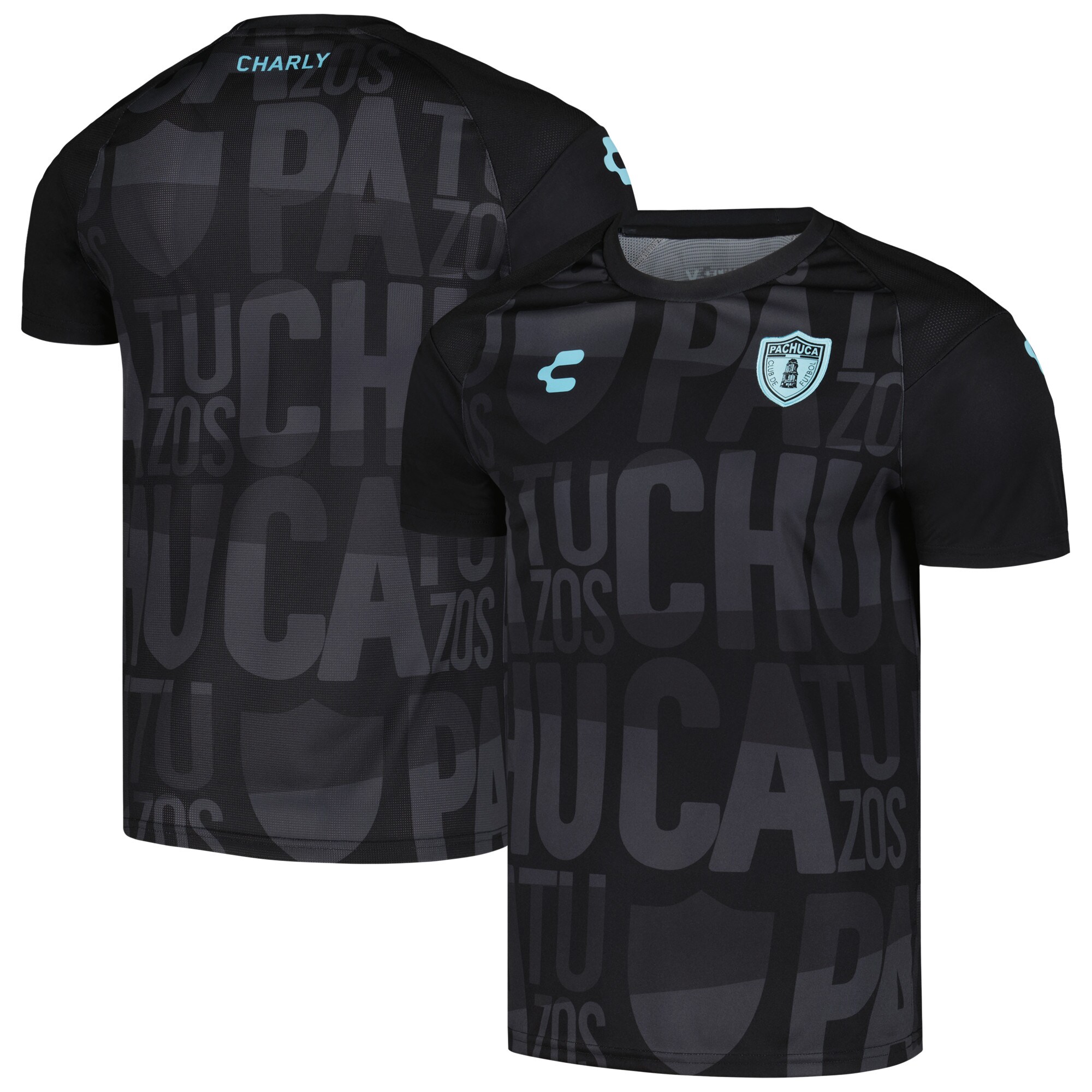 Compra camiseta c.f. pachuca charly dry factor 202324 de entrenamiento – negra – Jerseys y Camisetas de la Liga MX