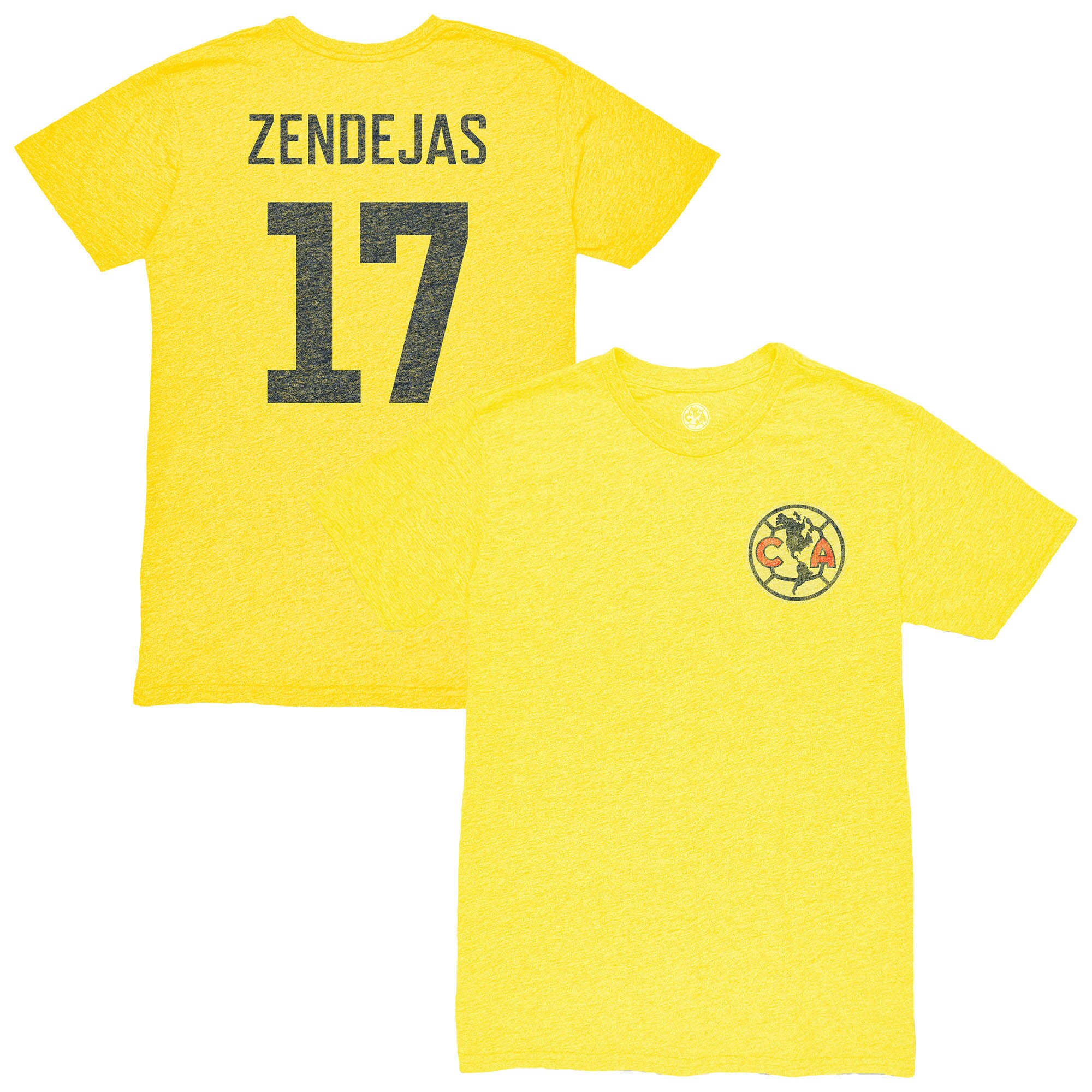 Compra camiseta club américa 1863fc vintage nombre y número de jugador alejandro zendejas tri-blend – amarilla – Jerseys y Camisetas de la Liga MX