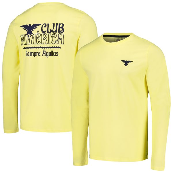 Compra camiseta club américa slogan de corte relajado de manga larga – amarilla – Jerseys y Camisetas de la Liga MX