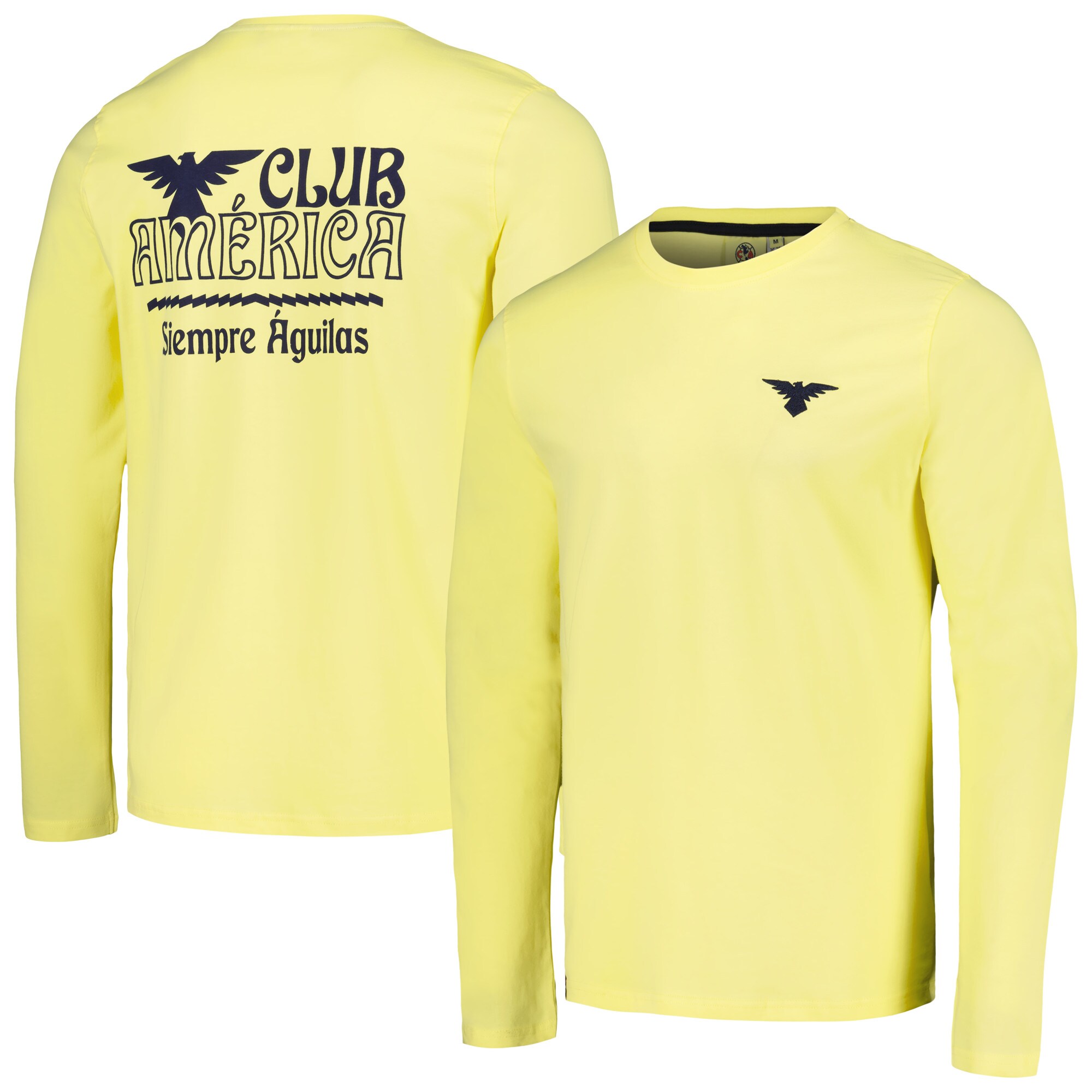 Compra camiseta club américa slogan de corte relajado de manga larga – amarilla – Jerseys y Camisetas de la Liga MX