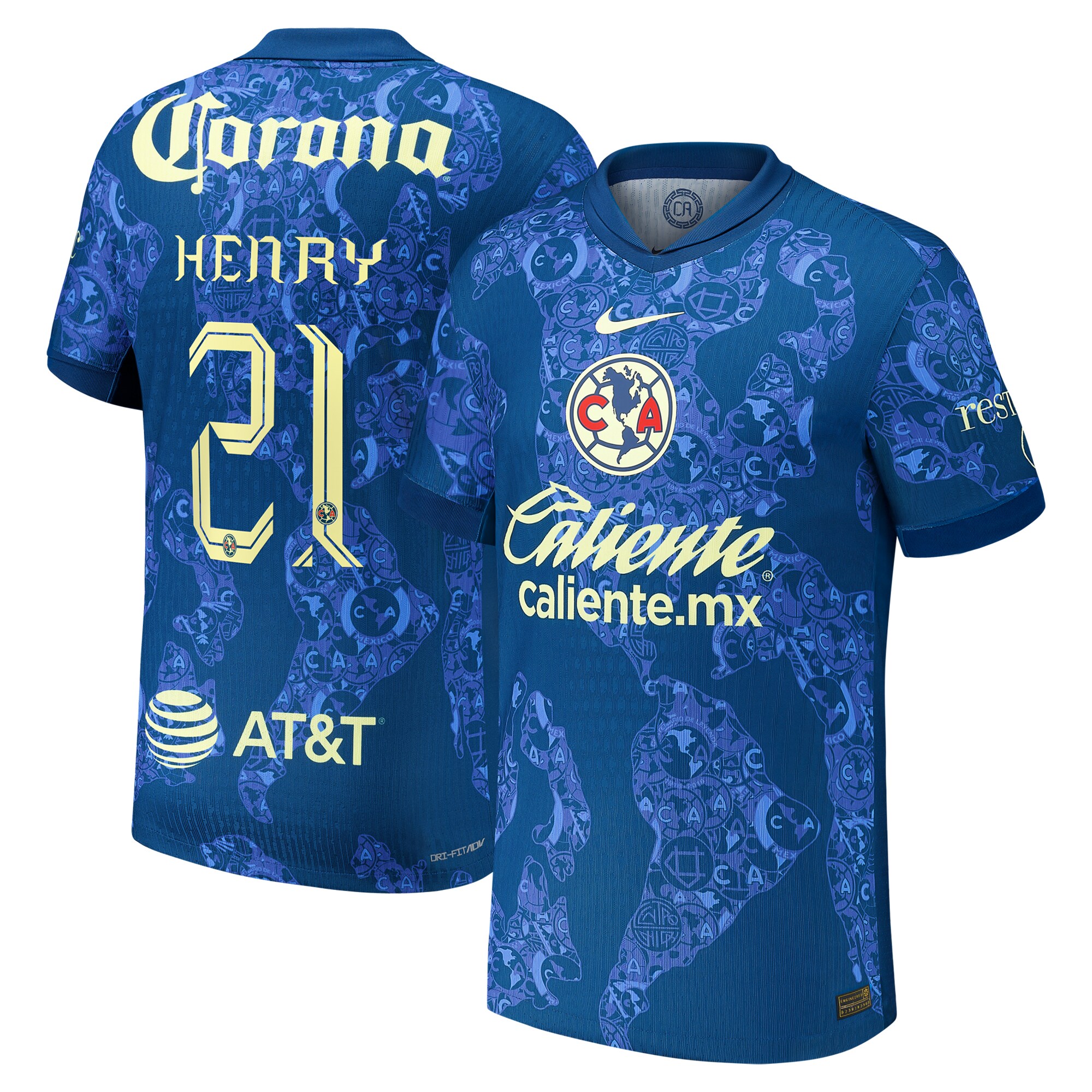 Compra camiseta de jugador auténtica visitante henry martín club américa nike 202425 – azul – Jerseys y Camisetas de la Liga MX